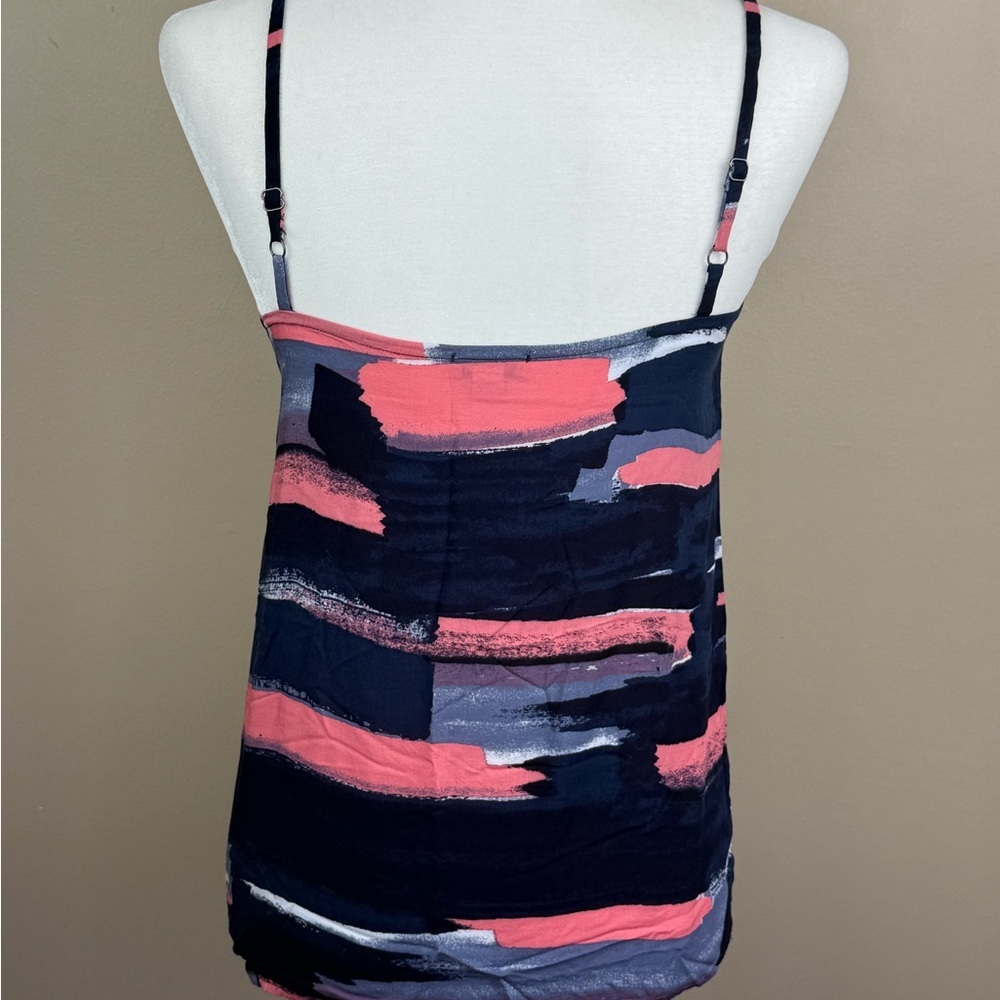 Splendid Maritime Cami Top Navy Blue Pink Abstract Print - Picture 3 of 6